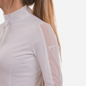 Pénélope Las Honey Ladies Long Sleeve Competition Shirt, White