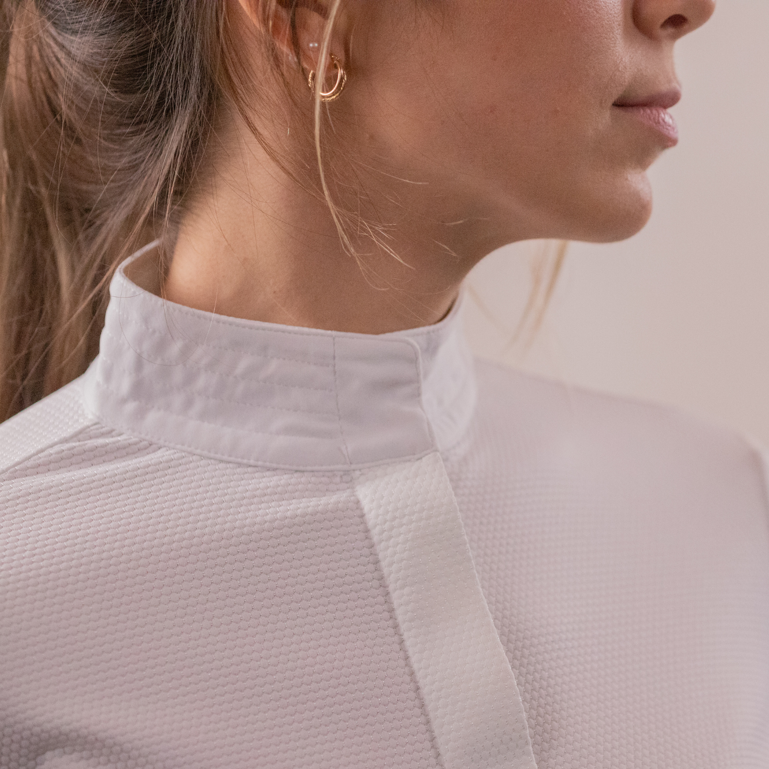 Pénélope Las Honey Ladies Long Sleeve Competition Shirt, White
