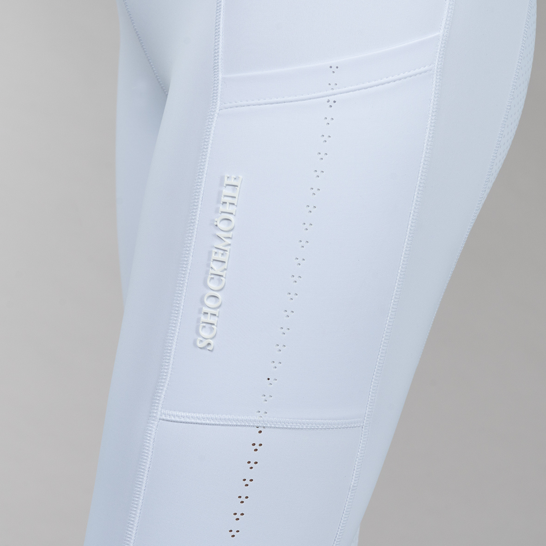 Schockemohle Air Sporty Ladies Full Grip Riding Tights, White