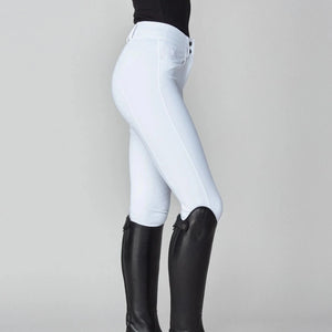 Yagya Ladies Timeless Knee Grip Riding Breeches, White