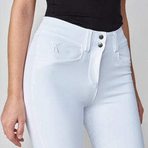 Yagya Ladies Timeless Knee Grip Riding Breeches, White