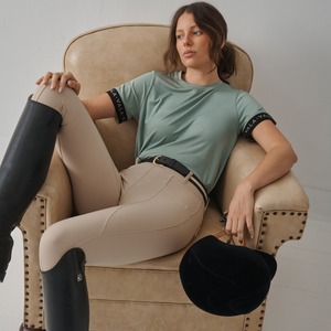VALA Ladies Sculpt & Smooth Knee Grip Riding Breeches, Beige