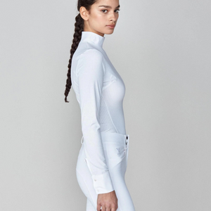 Yagya Ladies Timeless Mesh Show Shirt, White