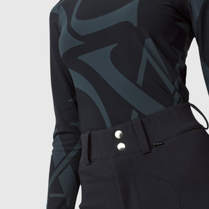 Yagya Ladies Monogram Long Sleeve Shirt, Black