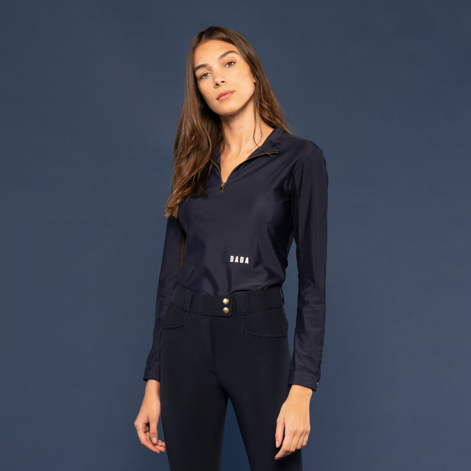 Dada Sport New Pablo Ladies Long Sleeve Polo Shirt, Navy