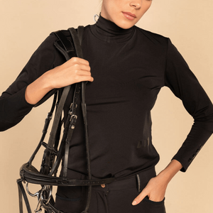 Dada Sport Consul Ladies Funnel Collar Long Sleeve T-Shirt, Black