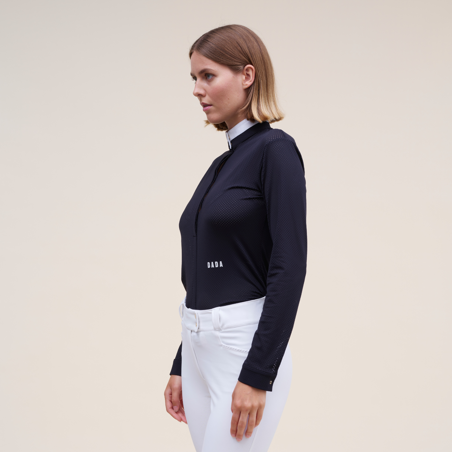 Dada Sport Helios ML Ladies Long Sleeve Horse Riding Competition Shirt, Black