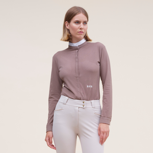 Dada Sport Helios ML Ladies Long Sleeve Horse Riding Competition Shirt, Taupe
