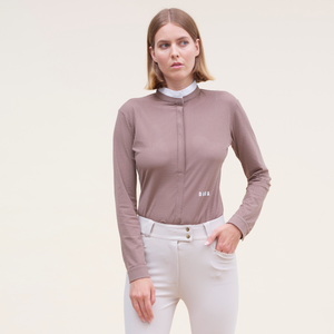 Dada Sport Helios ML Ladies Long Sleeve Horse Riding Competition Shirt, Taupe