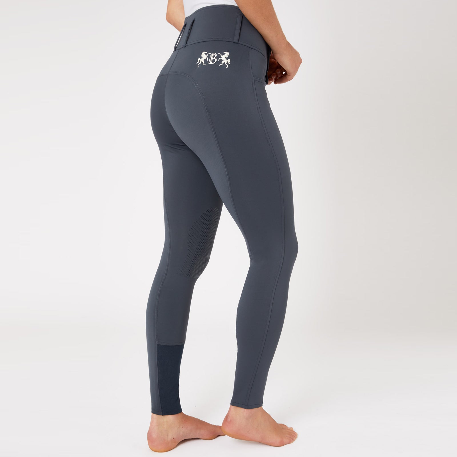 B Vertigo Meghan Women's Highwaist Knee Patch Breeches, Dark Navy