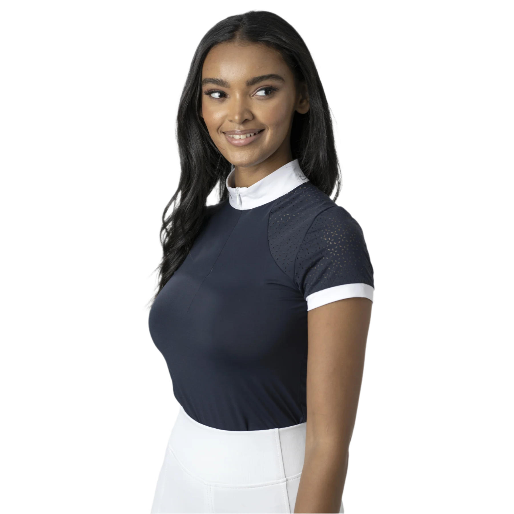 LeMieux Olivia Ladies Long Sleeve Show Shirt, Navy