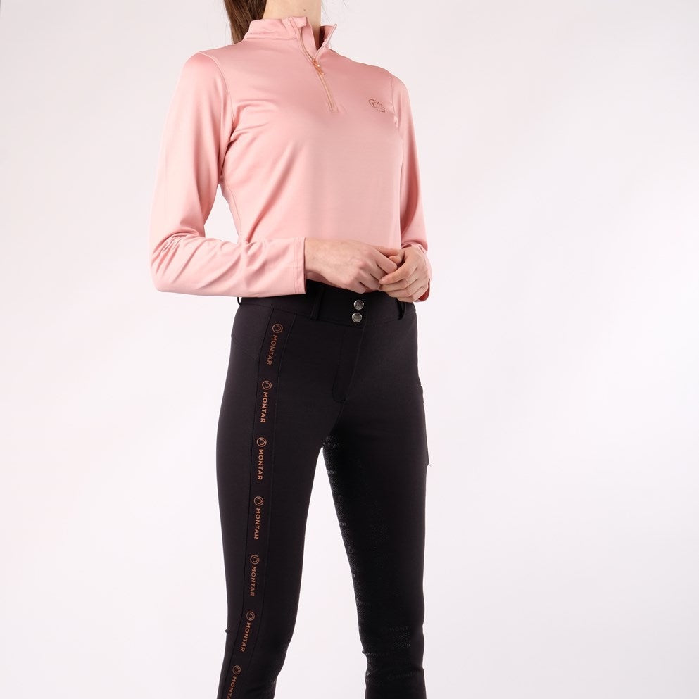 Montar Everly Rosegold Long Sleeve Training Shirt, Pale Pink