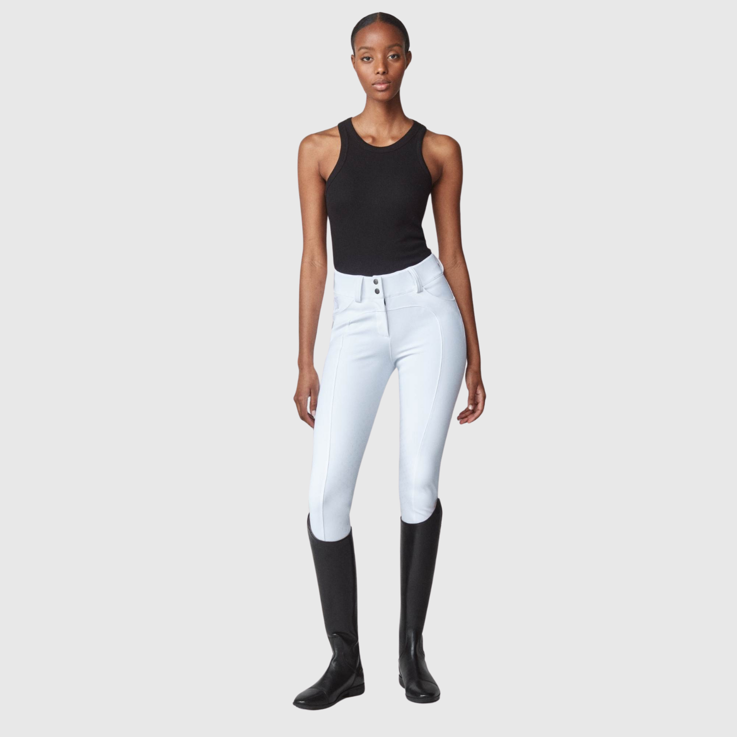 Yagya Ladies Compression Performance Full Grip Breeches, White